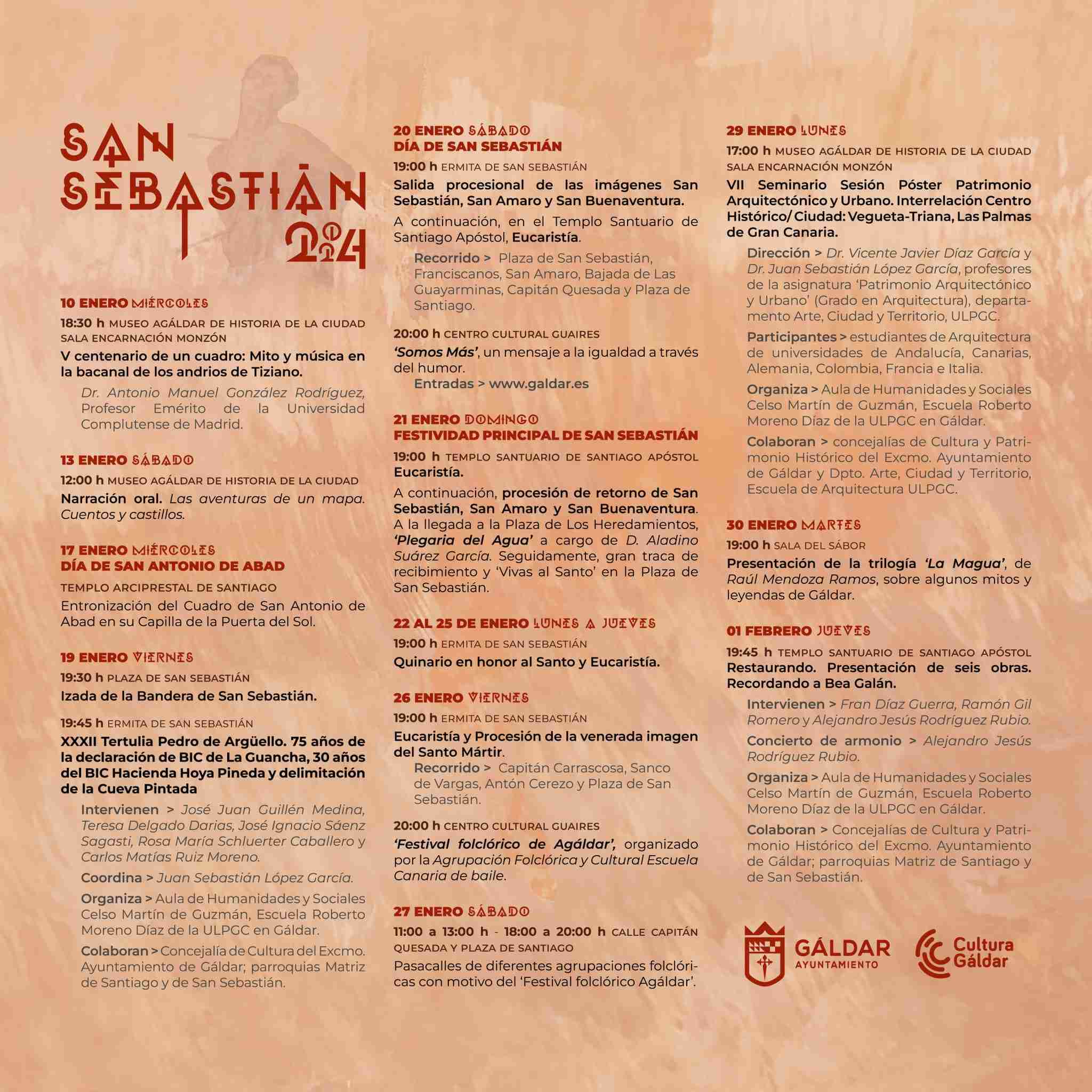 Galdar Fiestas SAn Sebastian 2024 program The Canary Guide